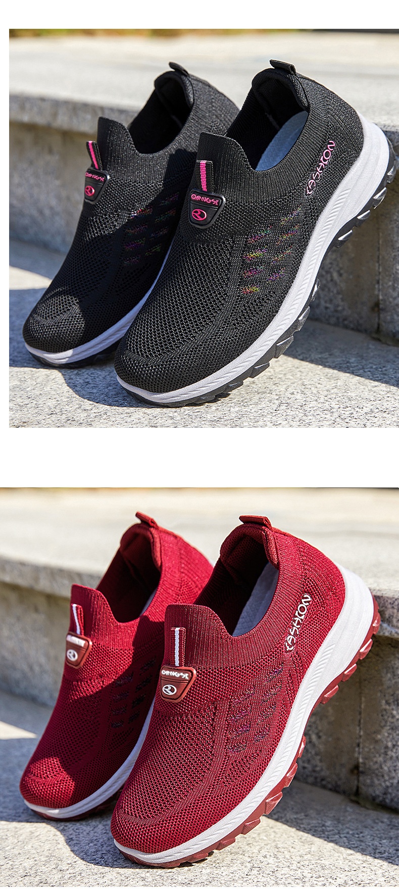 ShoeGlobe 2025 Autumn New Women's Walking, Breathable Slip-On Soft Sole Shoes For Middle-Aged And Elderly Mothers, Wholesale_voghion.com