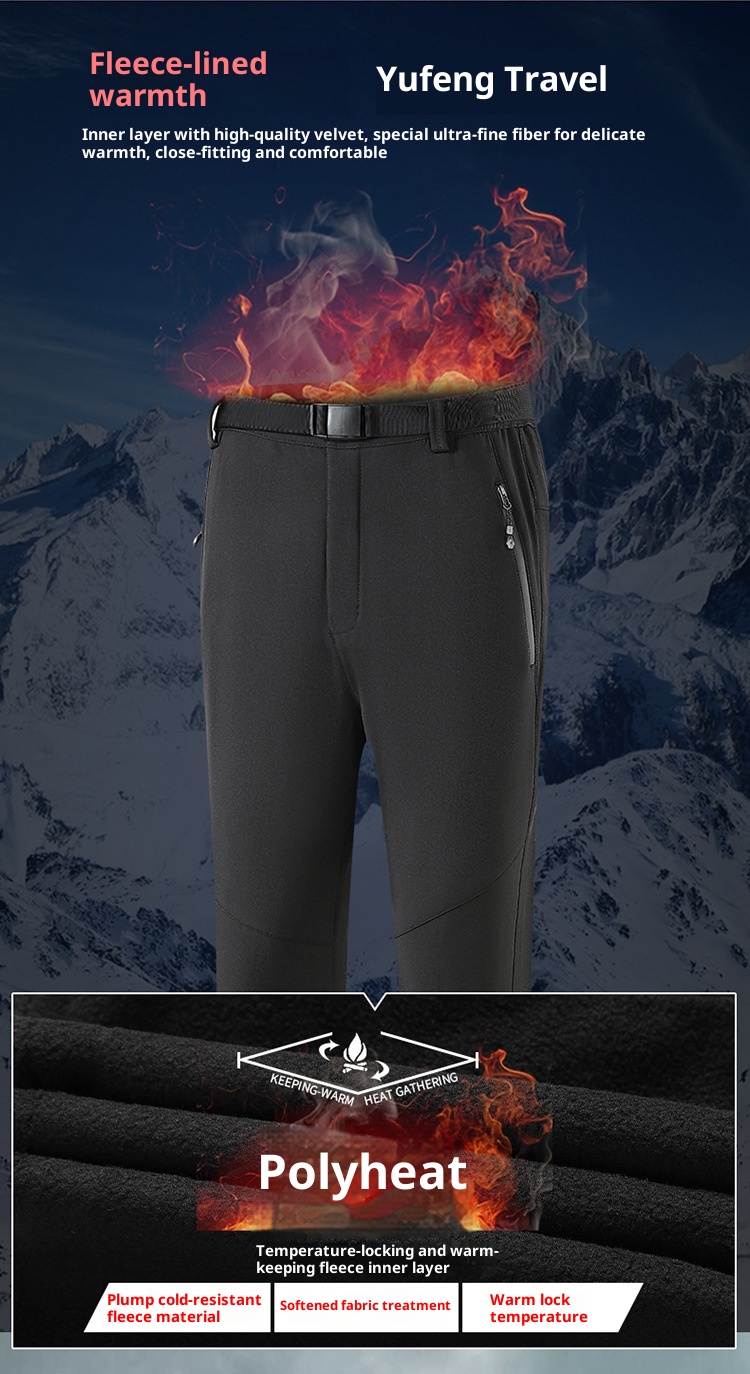 001 Cross-Border Outdoor Soft Shell Fleece-Lined Thickened Winter Warm Skiing Hiking Loose Windproof Waterproof Softshell_voghion.com