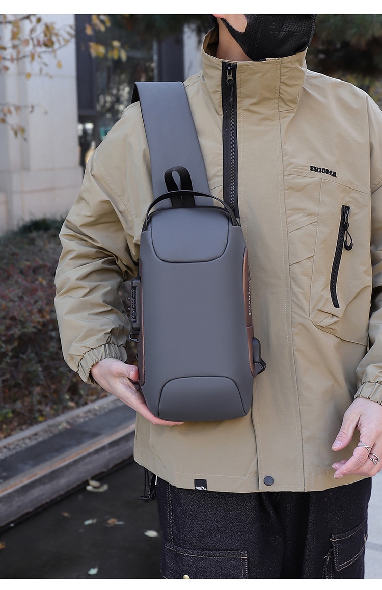 001 New Cross-Border Sports Leisure Anti-Theft Functional Chest Commuting Large Capacity Single Shoulder Crossbody Bag Men's_voghion.com