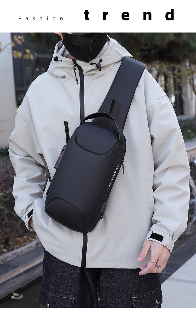 001 New Cross-Border Sports Leisure Anti-Theft Functional Chest Commuting Large Capacity Single Shoulder Crossbody Bag Men's_voghion.com