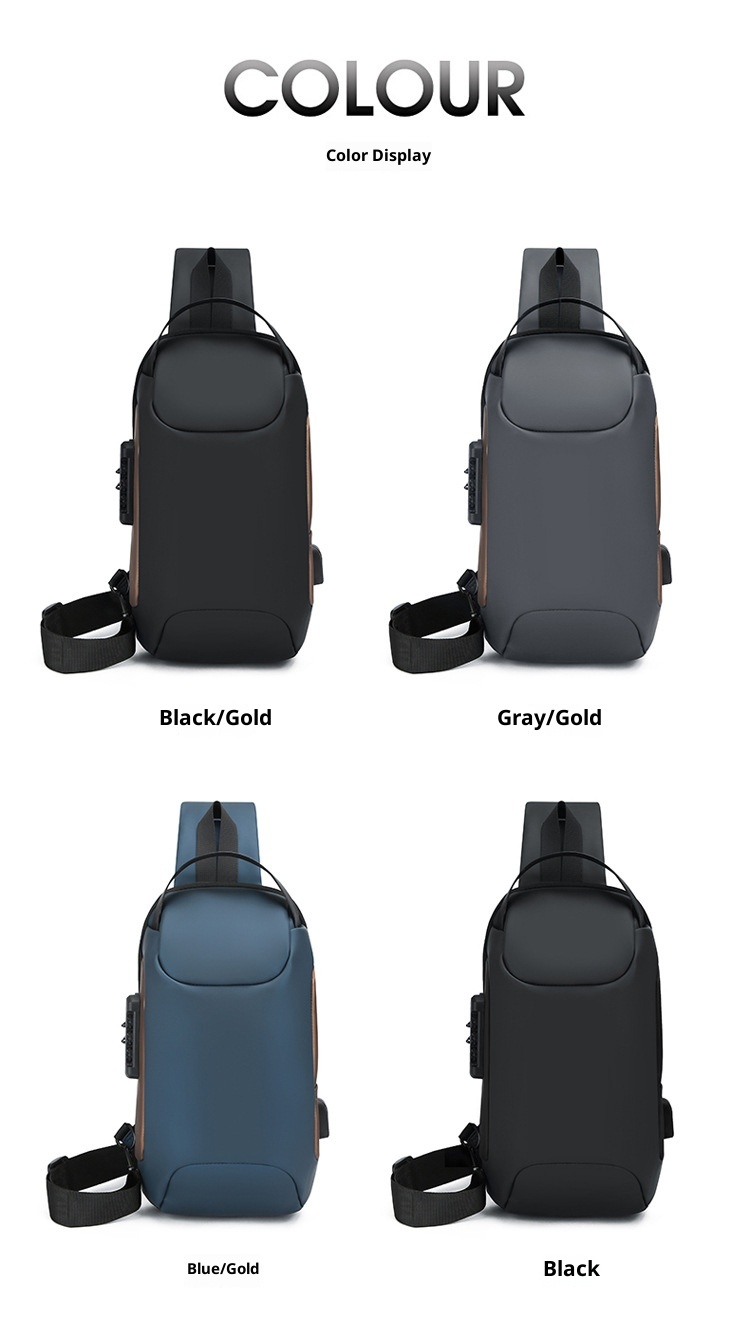 001 New Cross-Border Sports Leisure Anti-Theft Functional Chest Commuting Large Capacity Single Shoulder Crossbody Bag Men's_voghion.com