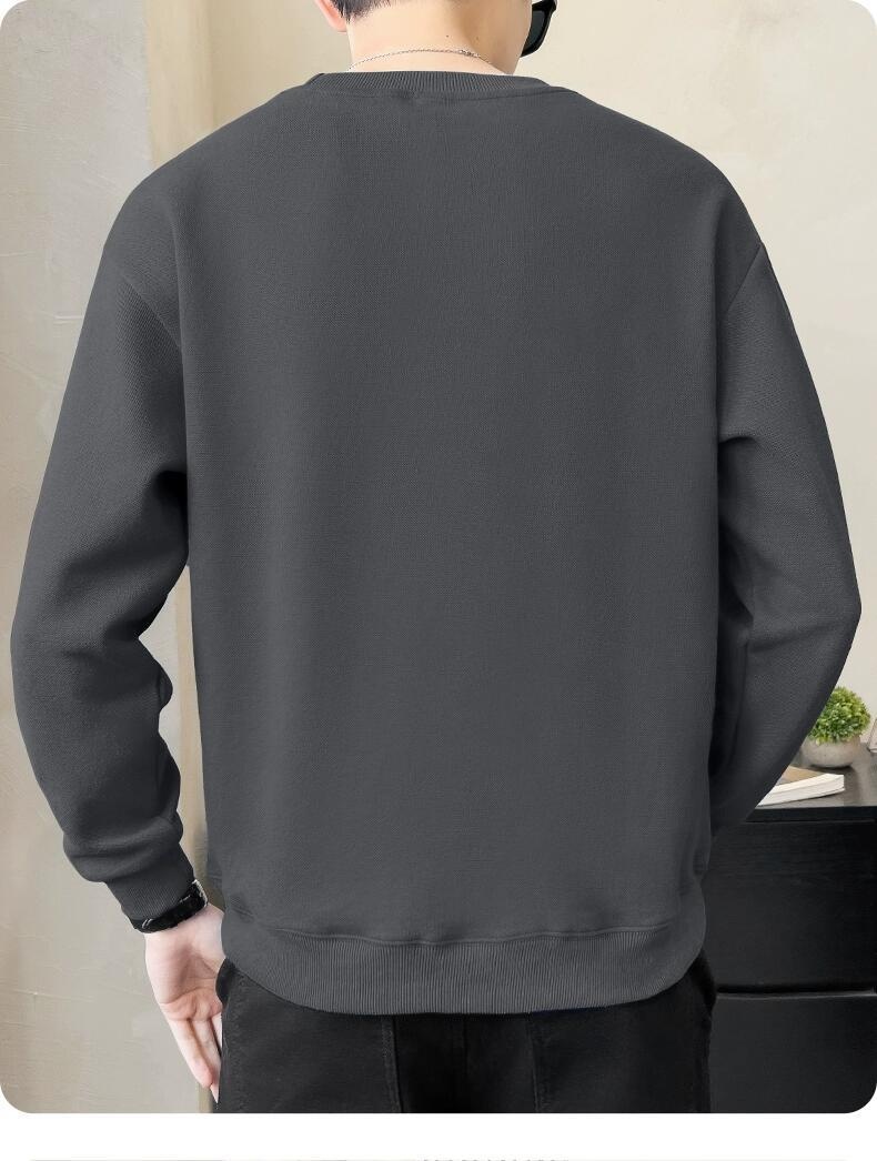 Erkek Çocuk Sweatshirt Yuvarlak Yaka Sonbahar Kış Yeni Bol Kalın Polar Uzun Kollu Kazak Moda Günlük Çok Yönlü Taban_voghion.com