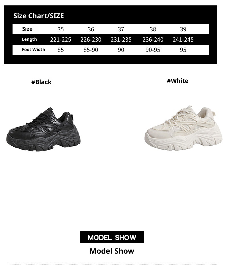 ShoeGlobe 2025 Autumn New Thick-Soled Breathable Single-Lined Platform Dad Shoes Sports Super High Heel Cat Leg White Sneakers For_voghion.com