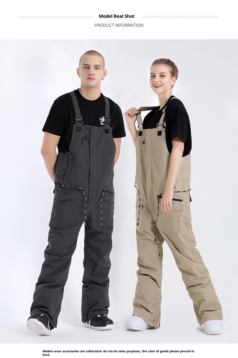 001 Erkek ve Kadın Tek Parça Sıcak Rüzgar Geçirmez Su Geçirmez Dış Mekan Ekipmanları Snowboard Kayak Takımı Kar Pantolonu_voghion.com