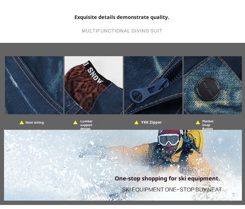 001 Gsousnow Damen-Skihose aus Denim, wind- und wasserdicht, schmal geschnitten, ideal für Reisen im Nordosten der USA, Winter, Outdoor, Snowboarden und Schneeschuhwandern._voghion.com