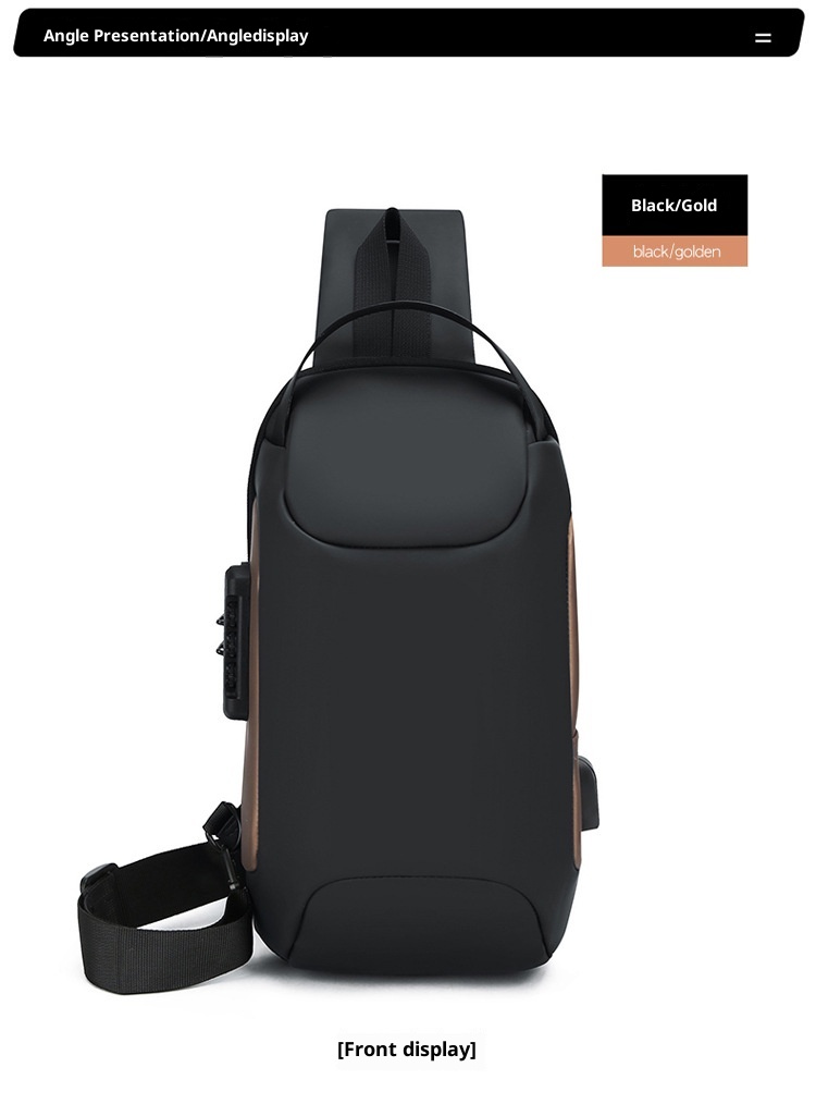001 New Cross-Border Sports Leisure Anti-Theft Functional Chest Commuting Large Capacity Single Shoulder Crossbody Bag Men's_voghion.com