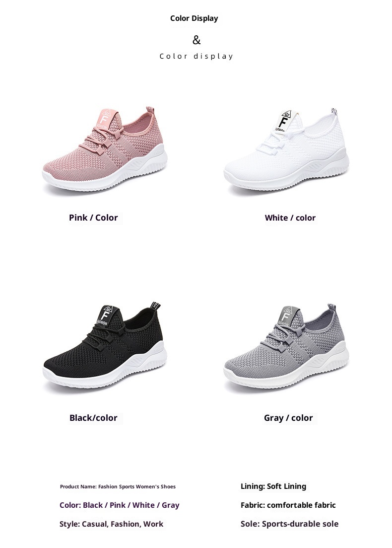 ShoeGlobe Zomer Nieuwe Casual Running Buitenlandse Handel Dames Ademende Enkel Zachte Zool Sportschoenen Voor Dames_voghion.com