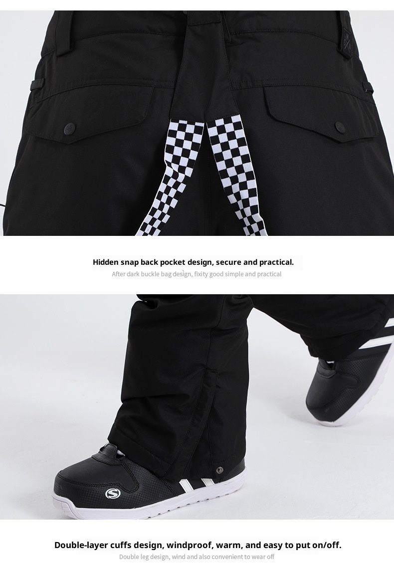 001 Men's With Straps, Windproof, Waterproof, Thickened, Warm, Adult Single And Double Board Sports Outdoor Cross-border Ski_voghion.com