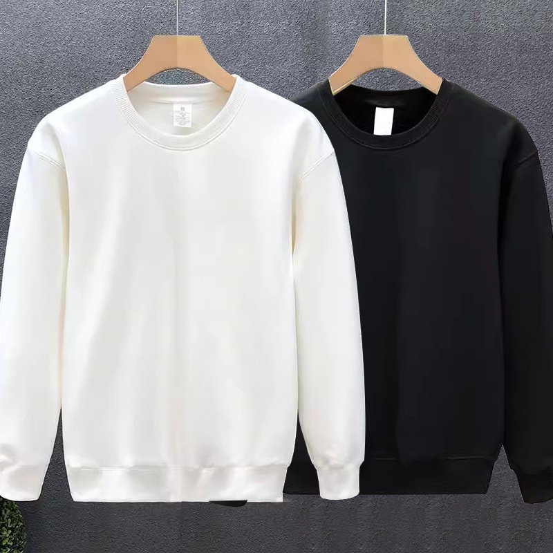 Erkek Çocuk Sweatshirt İlkbahar Sonbahar Yeni Kore Stili Trend Bol Yuvarlak Yaka Düz Renk Uzun Kollu Tişört Çok Yönlü Günlük_voghion.com