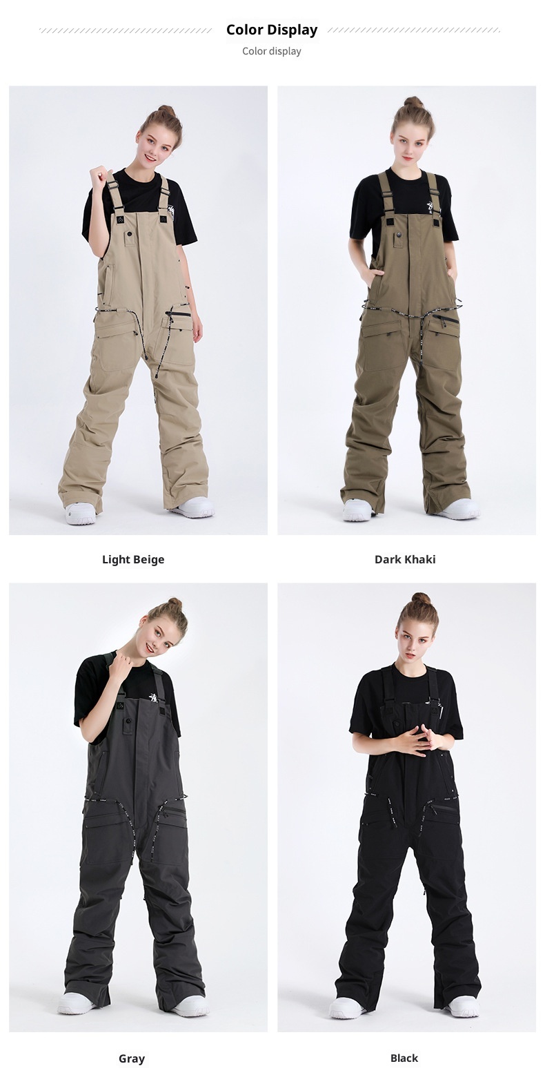 001 Erkek ve Kadın Tek Parça Sıcak Rüzgar Geçirmez Su Geçirmez Dış Mekan Ekipmanları Snowboard Kayak Takımı Kar Pantolonu_voghion.com