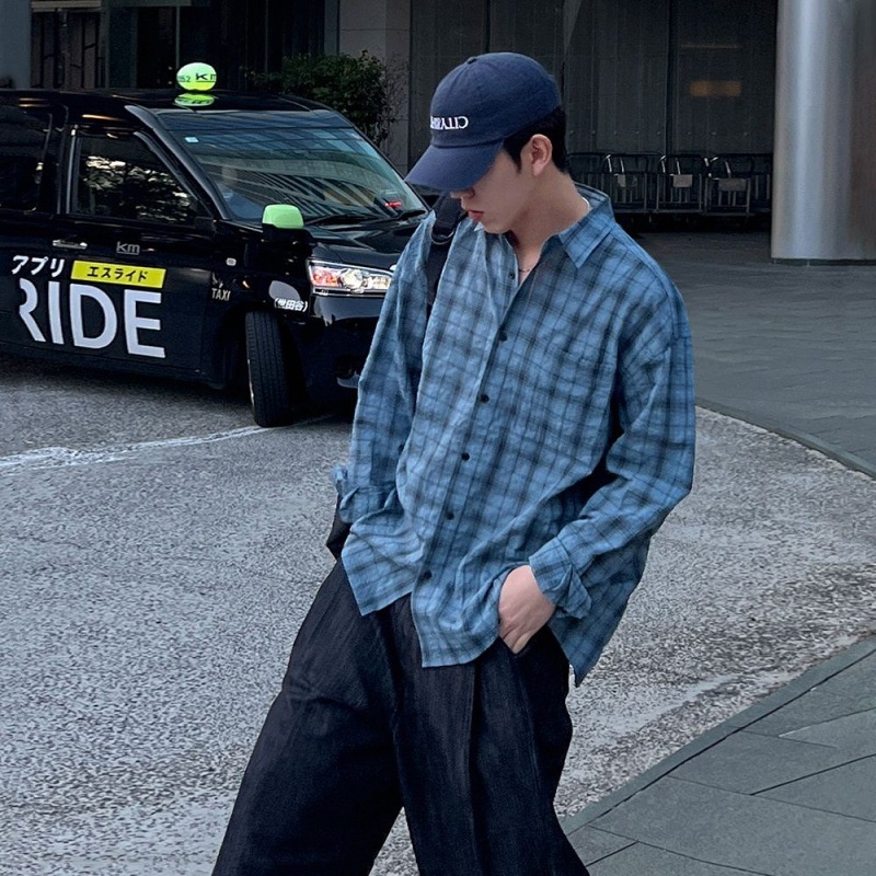 ForMen MYQ Lazy Style Casual For Men Autumn Loose Turn-Down Collar Top Korean Trend Long Sleeve Shirt_voghion.com