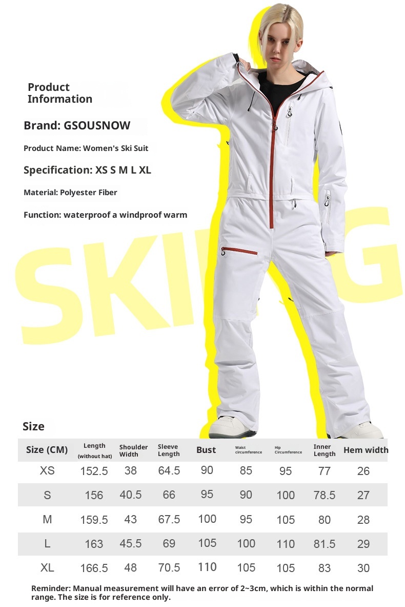 Conjunto de pantalón y traje de esquí profesional de una pieza para mujer, estilo freestyle, resistente al viento, impermeable y de color liso (001). Ideal para snowboard, estilo libre y con doble tabla._voghion.com