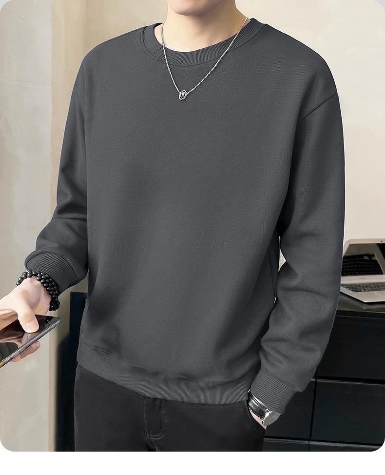 Erkek Çocuk Sweatshirt Yuvarlak Yaka Sonbahar Kış Yeni Bol Kalın Polar Uzun Kollu Kazak Moda Günlük Çok Yönlü Taban_voghion.com