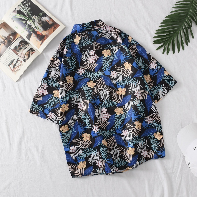 Camicia estiva da uomo ForMen, a maniche corte, ampia e ad asciugatura rapida, stampata, adatta per le vacanze in spiaggia e in viaggio, taglie forti_voghion.com