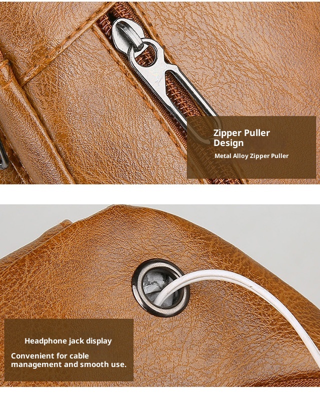 001 Manufacturer Wholesale Korean Fashion Men's Crossbody Bag Casual Travel PU Leather Single Shoulder Small Chest Backpack_voghion.com