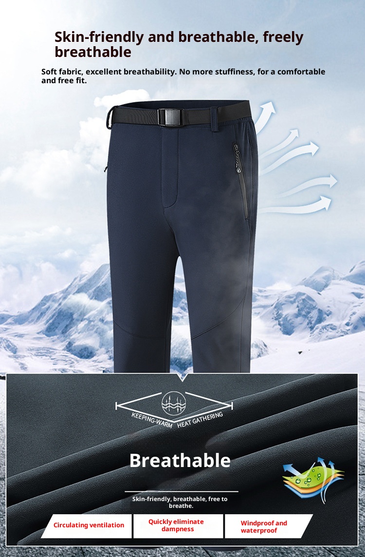 001 Cross-Border Outdoor Soft Shell Fleece-Lined Thickened Winter Warm Skiing Hiking Loose Windproof Waterproof Softshell_voghion.com