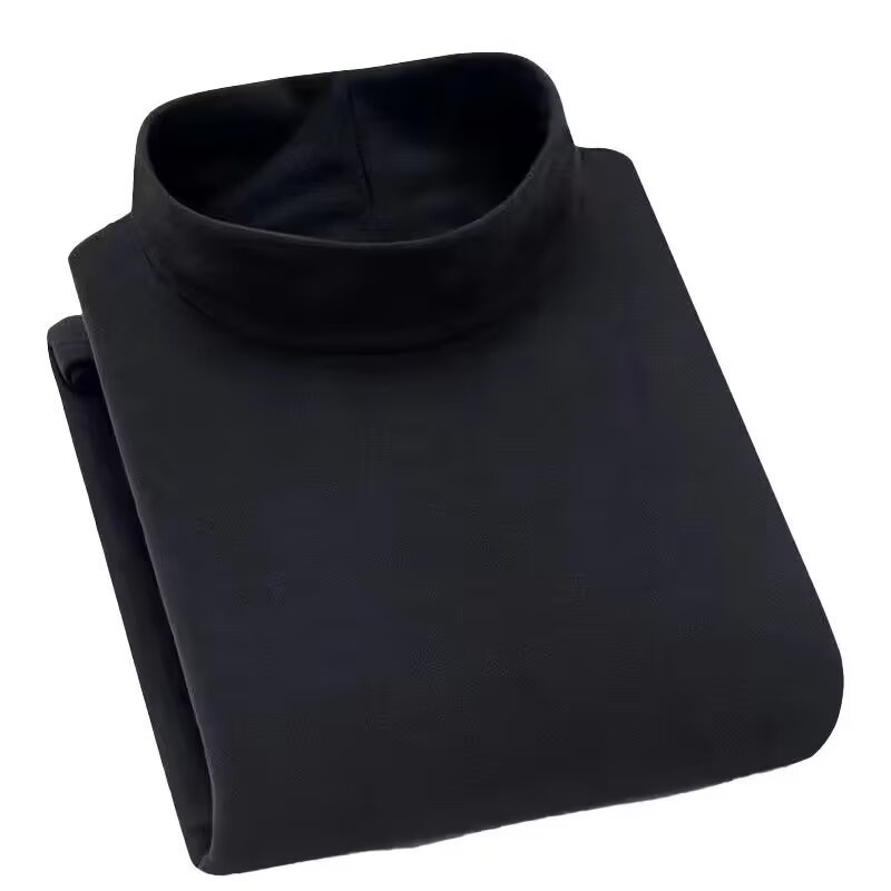 ragazzo Ragazzo 2024 Autunno Inverno Uomo Strato Doppia Faccia Termica Manica Lunga T-Shirt Base Maglietta Mezza Dolcevita_voghion.com