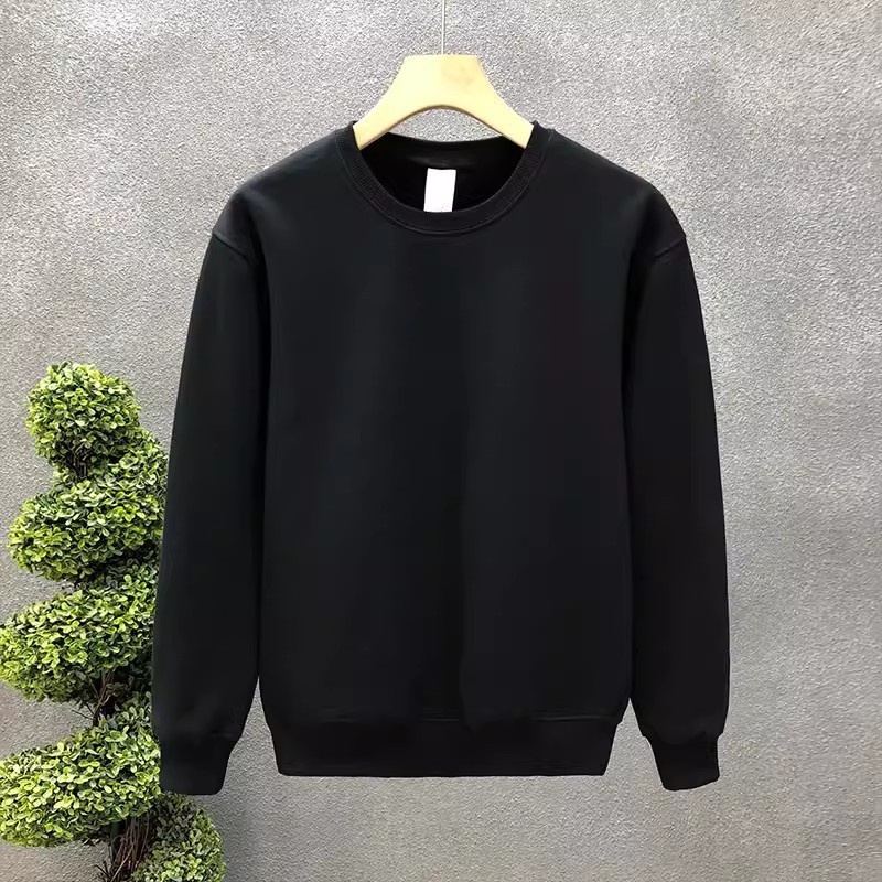 Erkek Çocuk Sweatshirt İlkbahar Sonbahar Yeni Kore Stili Trend Bol Yuvarlak Yaka Düz Renk Uzun Kollu Tişört Çok Yönlü Günlük_voghion.com