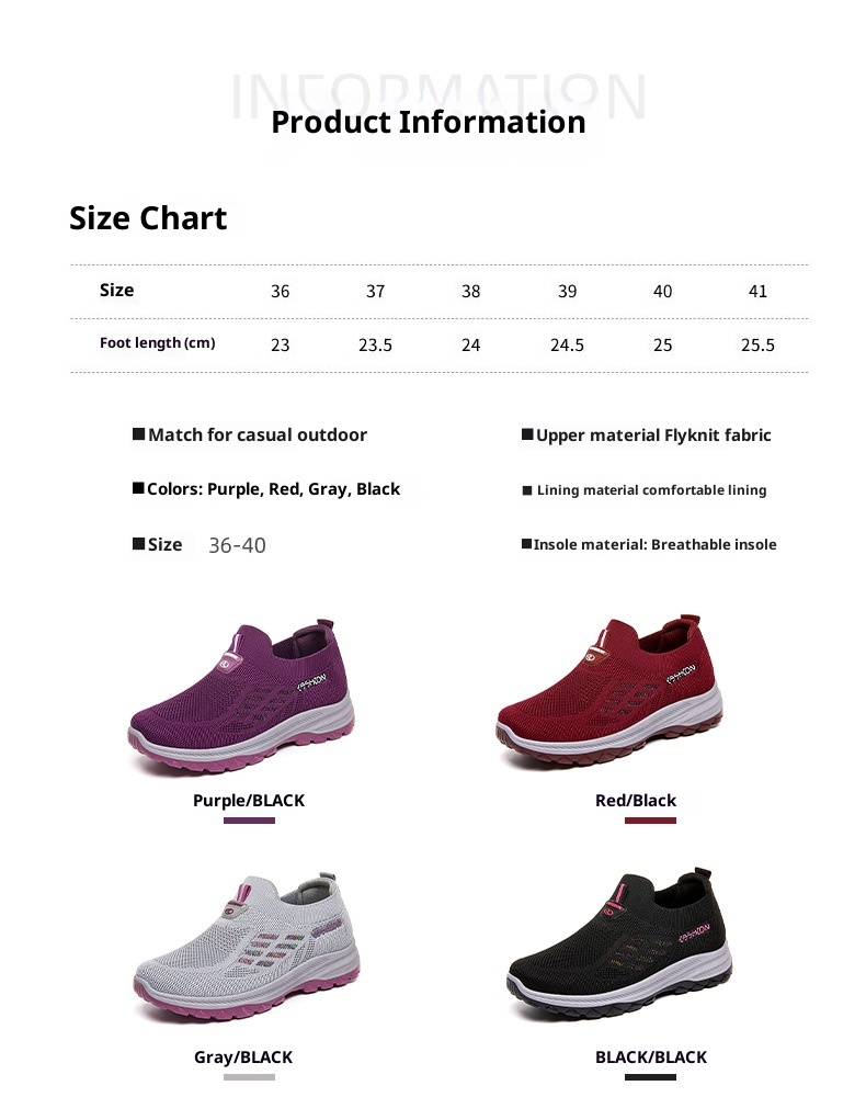 ShoeGlobe 2025 Autumn New Women's Walking, Breathable Slip-On Soft Sole Shoes For Middle-Aged And Elderly Mothers, Wholesale_voghion.com