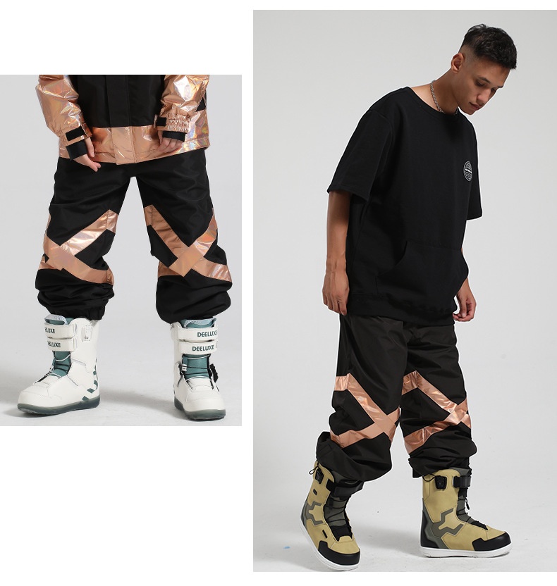 001 23 Winter New Large Size Snow Men Loose Windproof Waterproof Breathable Warm Glow-in-the-Dark Ski Pants Women Snowboard_voghion.com