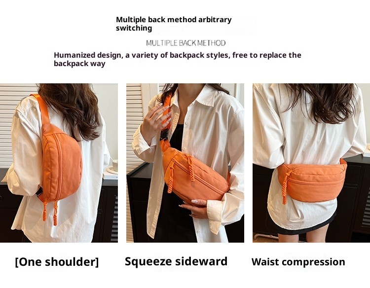 001 Phone Waist Simple Trendy Brand Men's Chest Japanese Style Lightweight Single Shoulder Small Backpack Women's Casual_voghion.com