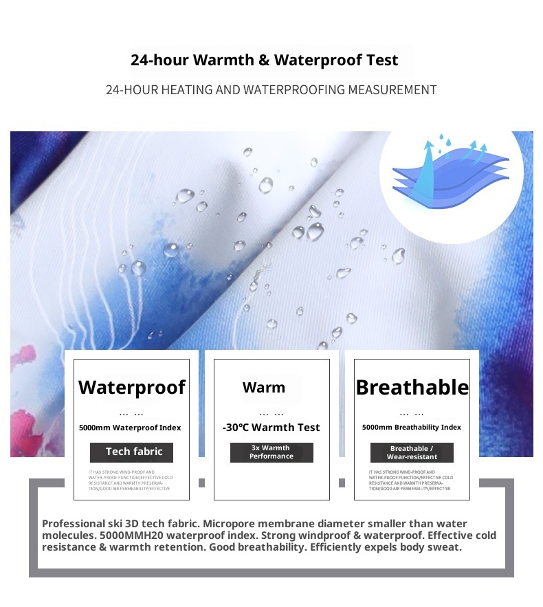 001 Smaining Korean Style Suit Windproof Waterproof Breathable Thickened Warm Northeast Snow Country Double Snowboard_voghion.com