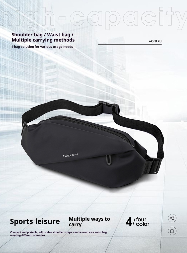 001 Cross-Border Foreign Trade Chest Ins Sports Men's Shoulder Casual Outdoor Waist Fashion Small Crossbody Bag_voghion.com