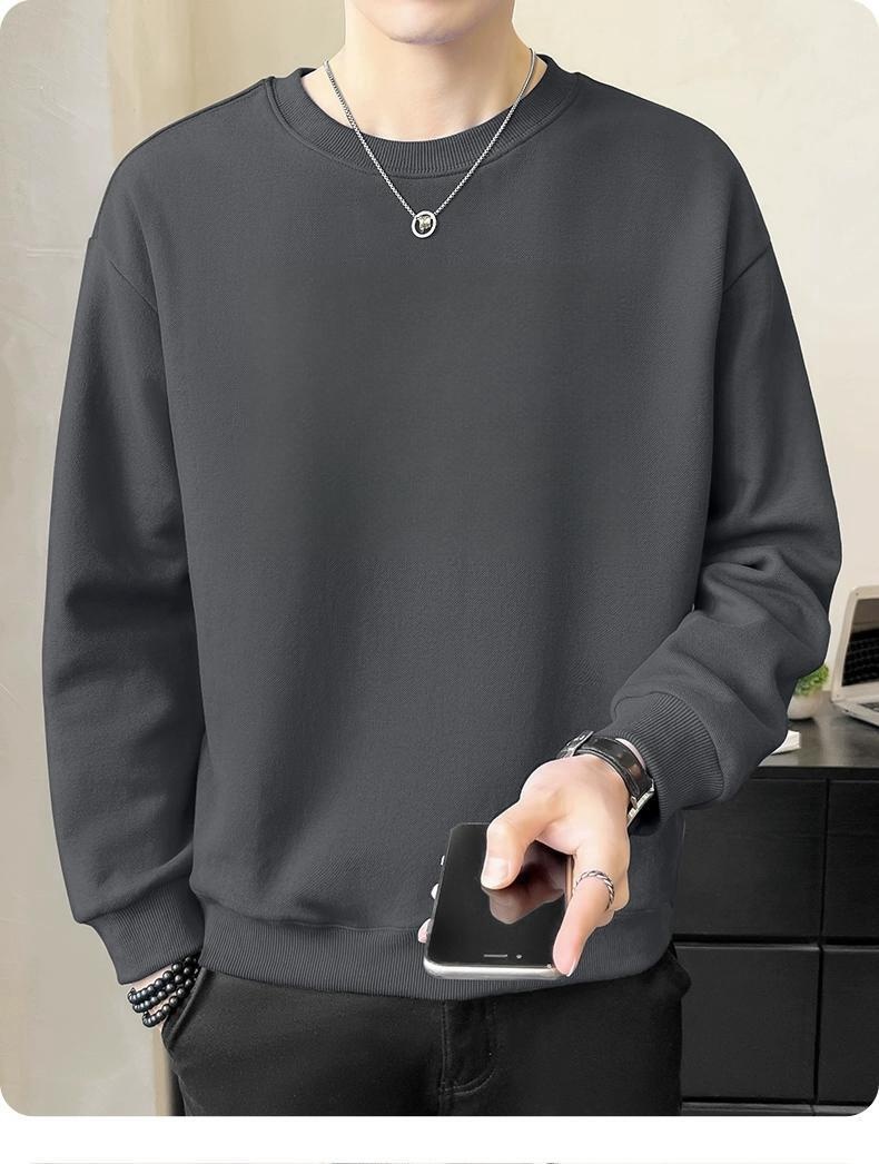 Erkek Çocuk Sweatshirt Yuvarlak Yaka Sonbahar Kış Yeni Bol Kalın Polar Uzun Kollu Kazak Moda Günlük Çok Yönlü Taban_voghion.com