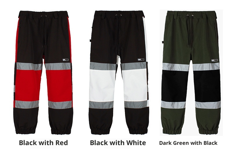 001 Gsousnow Luminous Color Block Snow Unisex 2021 Waterproof Warm Snowboard Pants_voghion.com