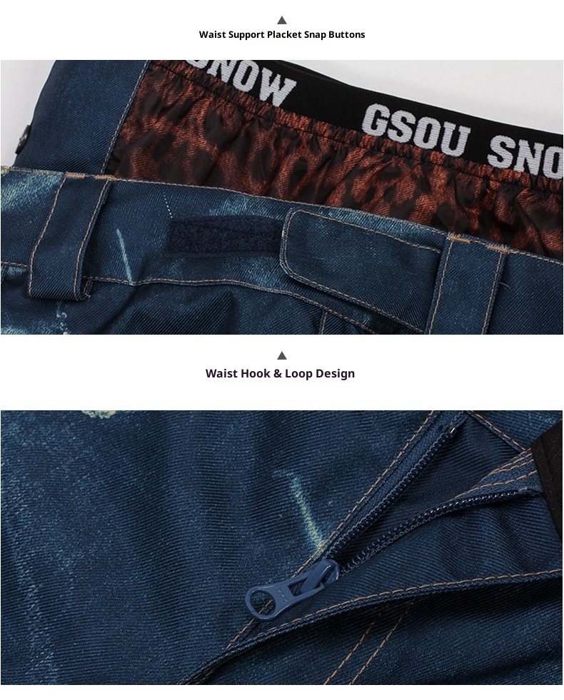 001 Gsousnow Damen-Skihose aus Denim, wind- und wasserdicht, schmal geschnitten, ideal für Reisen im Nordosten der USA, Winter, Outdoor, Snowboarden und Schneeschuhwandern._voghion.com