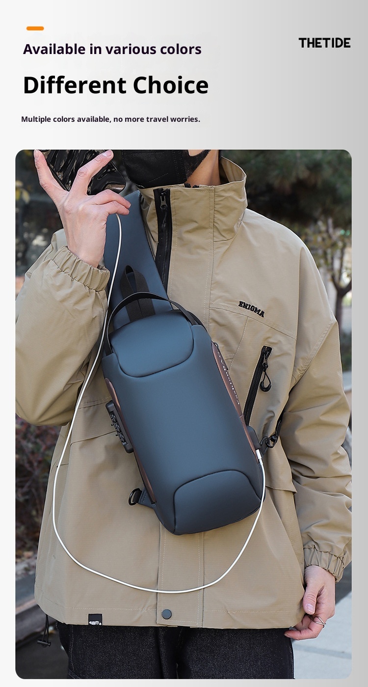 001 New Cross-Border Sports Leisure Anti-Theft Functional Chest Commuting Large Capacity Single Shoulder Crossbody Bag Men's_voghion.com