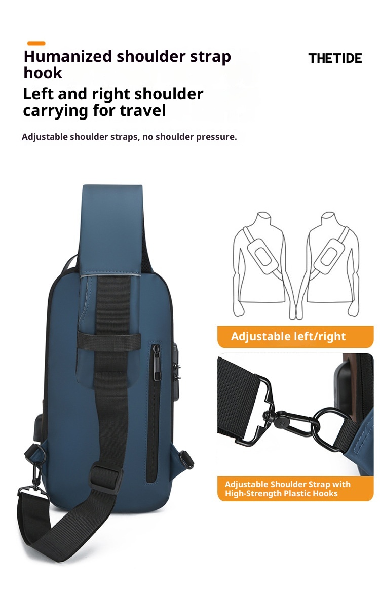 001 New Cross-Border Sports Leisure Anti-Theft Functional Chest Commuting Large Capacity Single Shoulder Crossbody Bag Men's_voghion.com