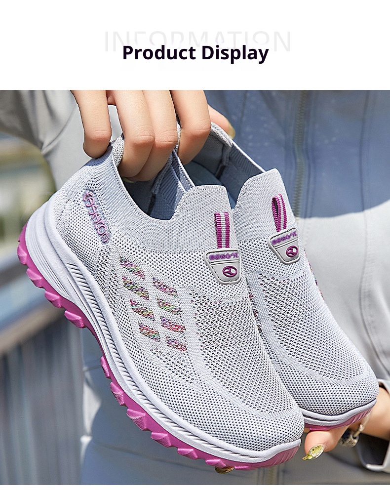 ShoeGlobe 2025 Autumn New Women's Walking, Breathable Slip-On Soft Sole Shoes For Middle-Aged And Elderly Mothers, Wholesale_voghion.com