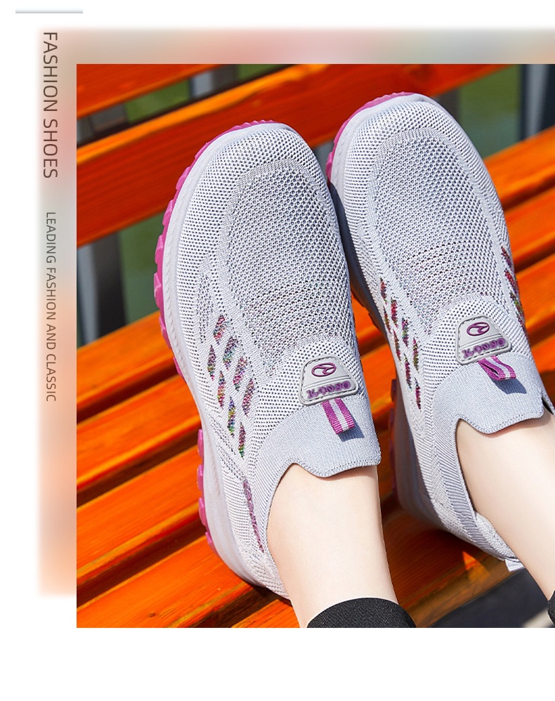 ShoeGlobe 2025 Autumn New Women's Walking, Breathable Slip-On Soft Sole Shoes For Middle-Aged And Elderly Mothers, Wholesale_voghion.com