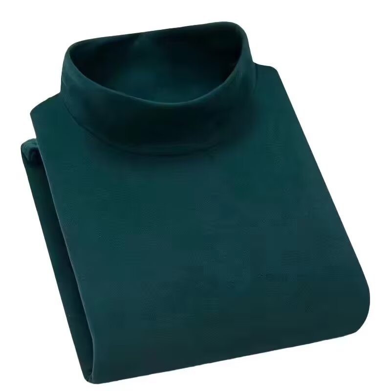 ragazzo Ragazzo 2024 Autunno Inverno Uomo Strato Doppia Faccia Termica Manica Lunga T-Shirt Base Maglietta Mezza Dolcevita_voghion.com