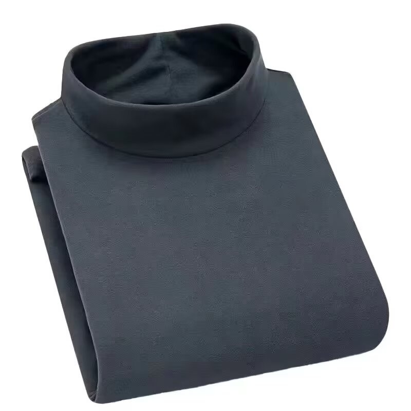 ragazzo Ragazzo 2024 Autunno Inverno Uomo Strato Doppia Faccia Termica Manica Lunga T-Shirt Base Maglietta Mezza Dolcevita_voghion.com