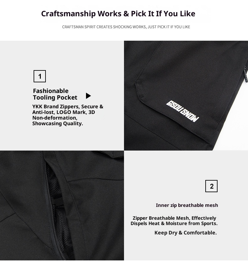 001 Gsousnow Suit per uomo e donna, monopezzo antivento, impermeabile, traspirante, caldo, giacca da sci per coppia con tavola singola e doppia_voghion.com