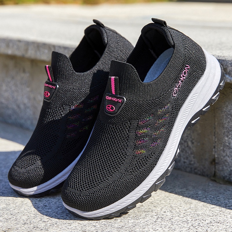 ShoeGlobe 2025 Autumn New Women's Walking, Breathable Slip-On Soft Sole Shoes For Middle-Aged And Elderly Mothers, Wholesale_voghion.com