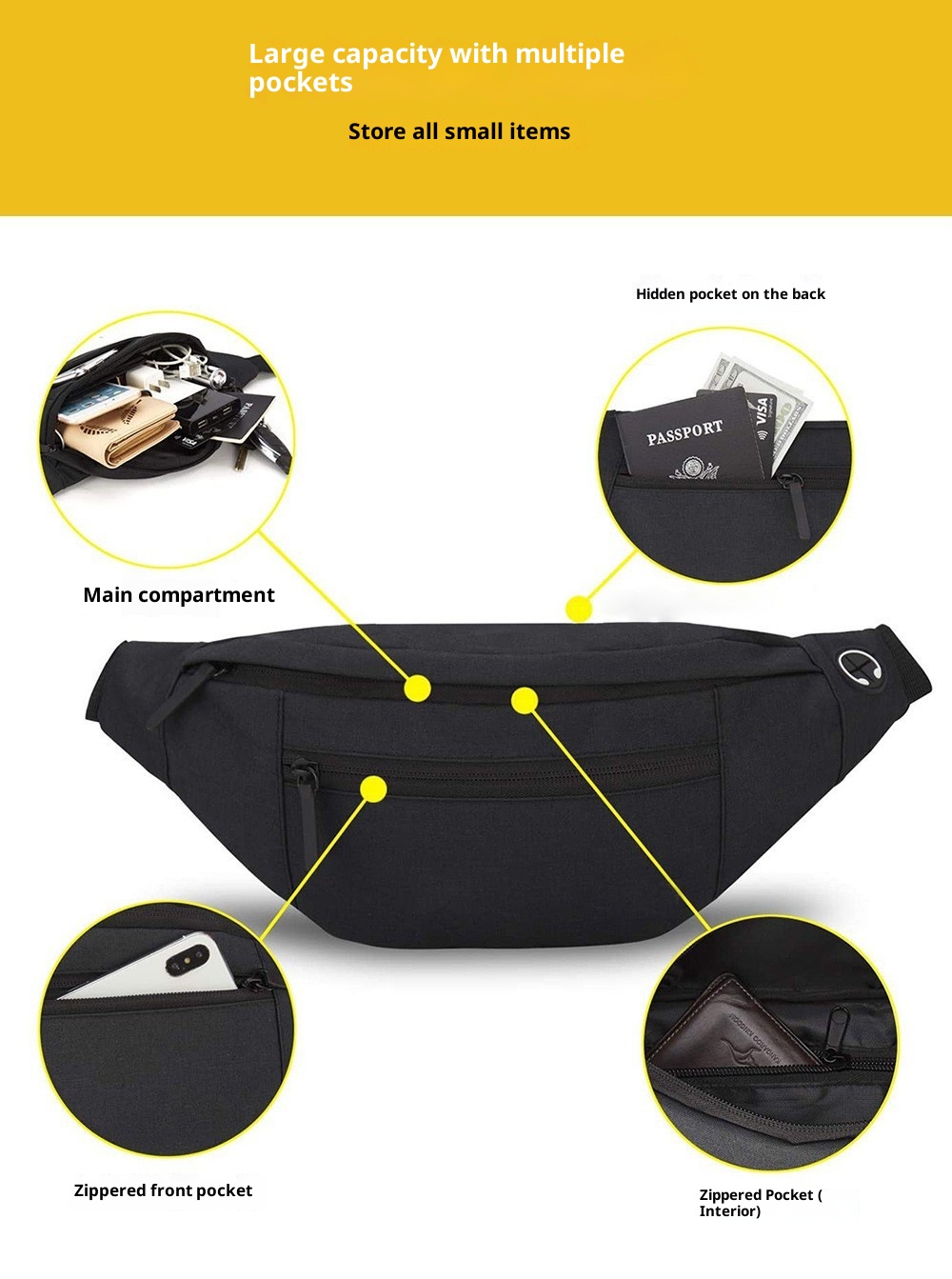 001 Cross-Border Brusttasche für Damen und Herren, wasserdicht, ideal für Reisen, Spaziergänge, Laufen, Wandern und Radfahren_voghion.com