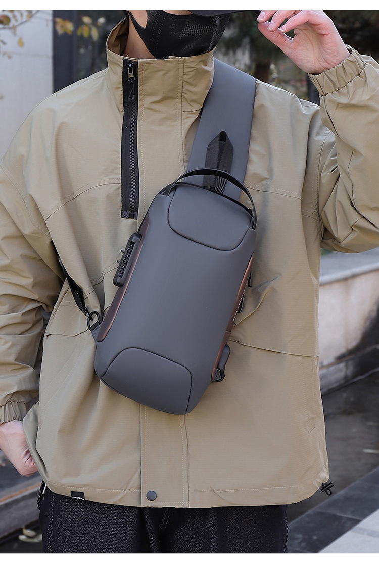 001 New Cross-Border Sports Leisure Anti-Theft Functional Chest Commuting Large Capacity Single Shoulder Crossbody Bag Men's_voghion.com