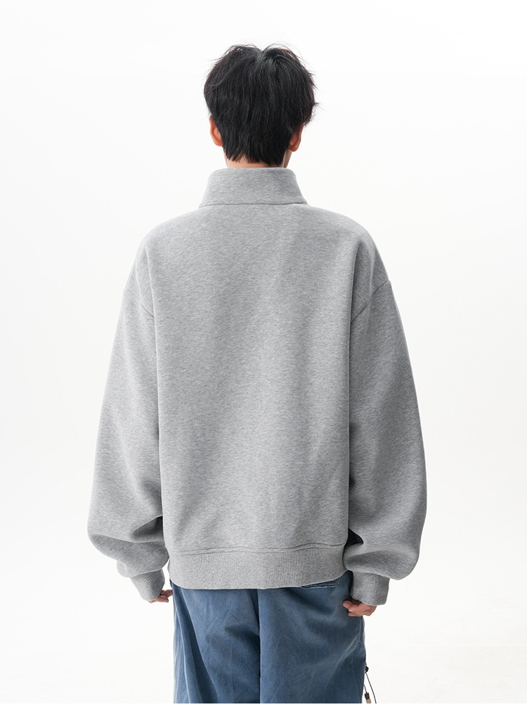 Boy Boy 280G Schweres Sweatshirt im amerikanischen Stil mit Stehkragen für Damen und Herren, lässiger Pullover im Herbst-Design, locker geschnitten_voghion.com