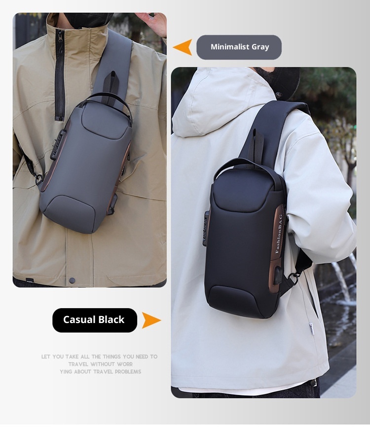 001 New Cross-Border Sports Leisure Anti-Theft Functional Chest Commuting Large Capacity Single Shoulder Crossbody Bag Men's_voghion.com