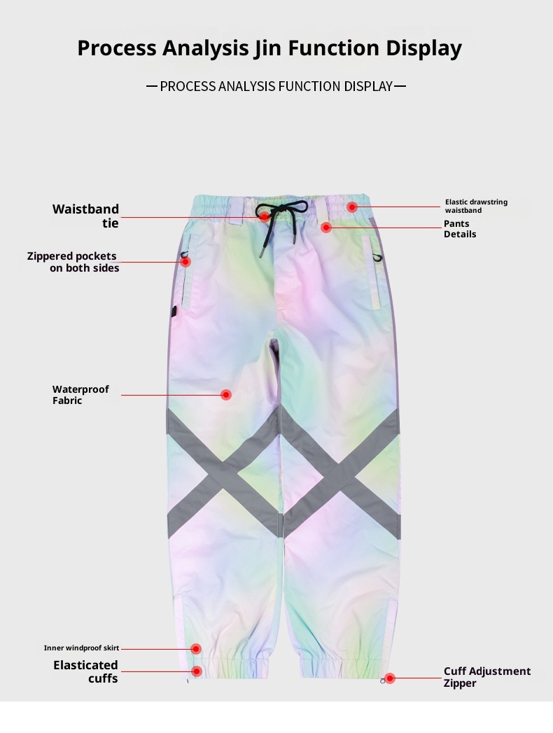 001 23 Winter New Large Size Snow Men Loose Windproof Waterproof Breathable Warm Glow-in-the-Dark Ski Pants Women Snowboard_voghion.com