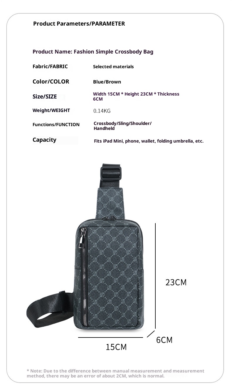 Mochila bandolera pequeña para hombre, estilo deportivo, ideal para ocasiones informales. También disponible en versión para mujer._voghion.com