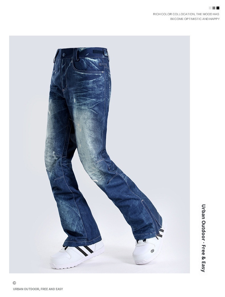 001 Gsousnow Damen-Skihose aus Denim, wind- und wasserdicht, schmal geschnitten, ideal für Reisen im Nordosten der USA, Winter, Outdoor, Snowboarden und Schneeschuhwandern._voghion.com