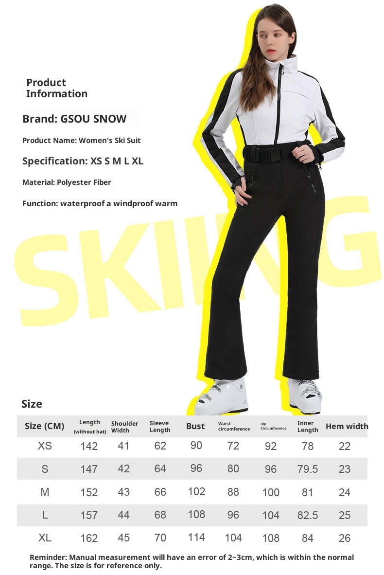 001 Nuova tuta da donna monopezzo professionale impermeabile calda vestibilità slim doppia tavola stile americano giacca da sci transfrontaliera e_voghion.com