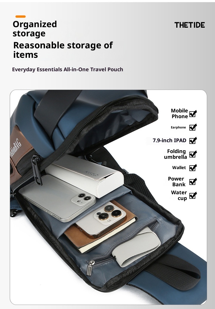 001 New Cross-Border Sports Leisure Anti-Theft Functional Chest Commuting Large Capacity Single Shoulder Crossbody Bag Men's_voghion.com