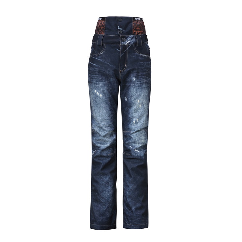 001 Gsousnow Damen-Skihose aus Denim, wind- und wasserdicht, schmal geschnitten, ideal für Reisen im Nordosten der USA, Winter, Outdoor, Snowboarden und Schneeschuhwandern._voghion.com