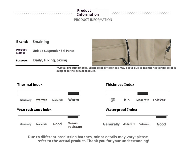 001 Erkek ve Kadın Tek Parça Sıcak Rüzgar Geçirmez Su Geçirmez Dış Mekan Ekipmanları Snowboard Kayak Takımı Kar Pantolonu_voghion.com