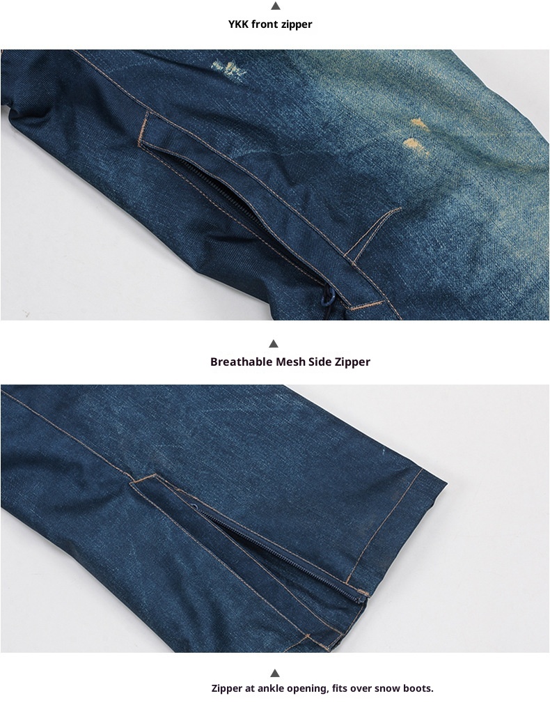 001 Gsousnow Damen-Skihose aus Denim, wind- und wasserdicht, schmal geschnitten, ideal für Reisen im Nordosten der USA, Winter, Outdoor, Snowboarden und Schneeschuhwandern._voghion.com